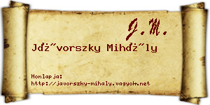 Jávorszky Mihály névjegykártya