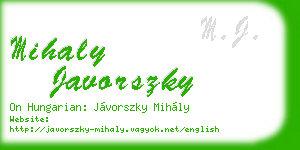 mihaly javorszky business card