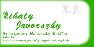 mihaly javorszky business card